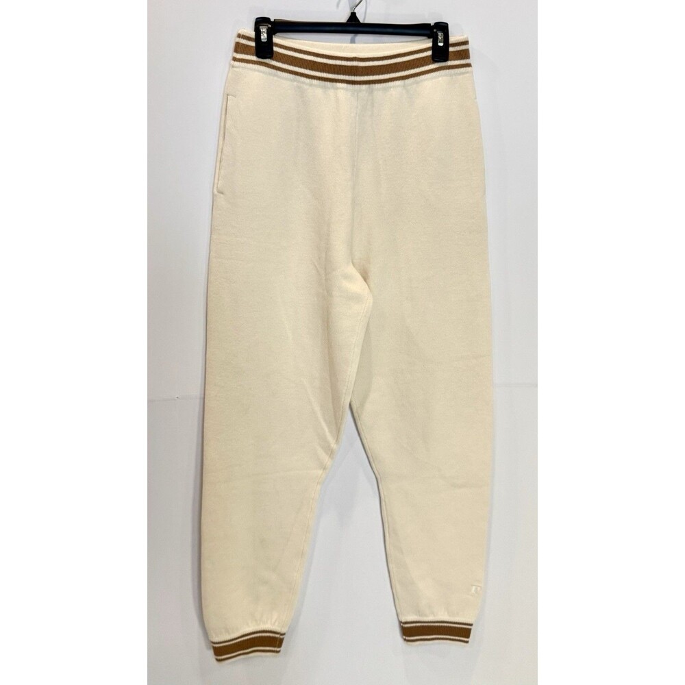 VS PINK Womens Size Medium M Soft Jogger Pants Ivory & Brown Lounge Casual